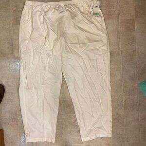 KORET WOMAN WHITE COMFORT STRETCH WAIST PULL ON PANTS 26W NEW MSRP $52